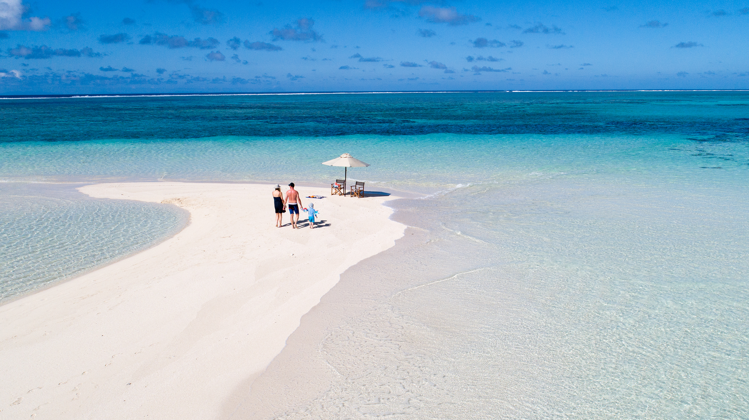 By the sea with three Fiji Nanuku Auberge Resort Honeymoon Island Sandbank Romantic
